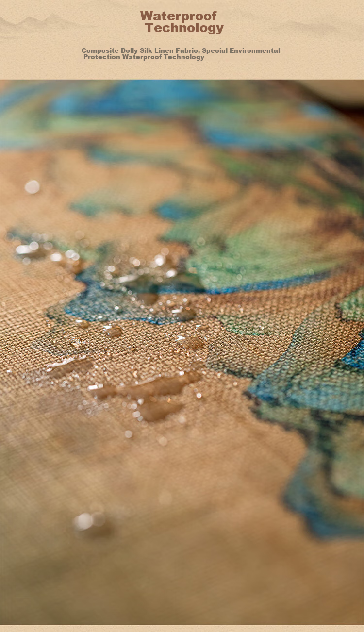 AVIVI Table Runner, Chinese Style Waterproof Tea Mat, Coffee Table Cover, Long Tablecloth, Tea Table Pad, 30*180 Qianli Jiangsha 7