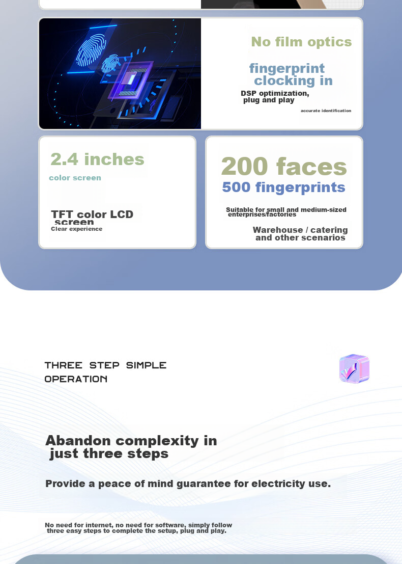 Deli Attendance Machine with Facial Recognition, Fingerprint, And Palm Vein Scanner - Face Detection, Hand-Lifting Recognition for Attendance. No Network Required, Three-Step Setup Automatically Generates Reports. Deep Space Gray AH12 8