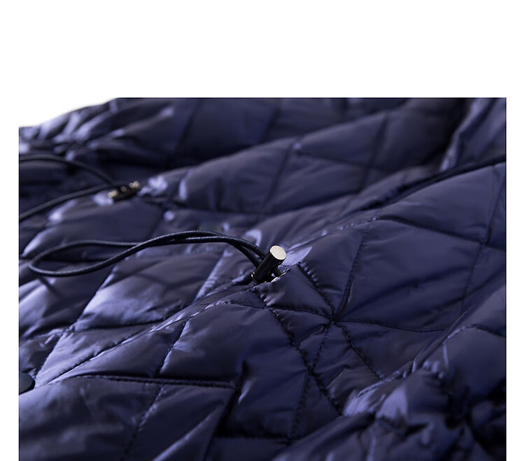 Dme Diamond Pattern Short down Jacket, Winter Commute Style, Lapel Collar, Drawstring Waist, Diamond Pattern Suit Style down Jacket for Women, Short Style 11