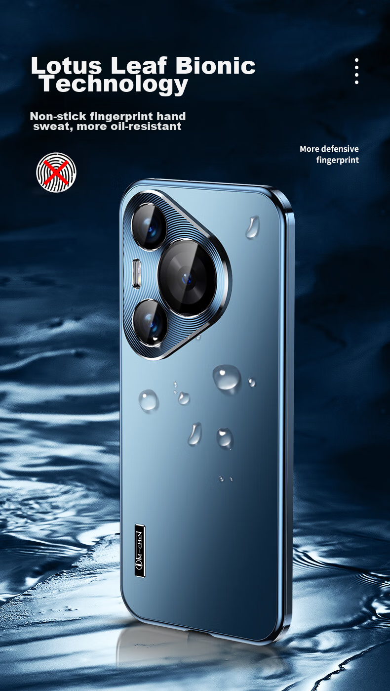IM-CHEN [Metal Magnetic] Phone Case for Huawei Pura 70 Pro, Pura 70 PRO+ Protective Cover, Aluminum Alloy Lens Ring, Frosted Business Full Protection Shockproof - Mysterious Black 16