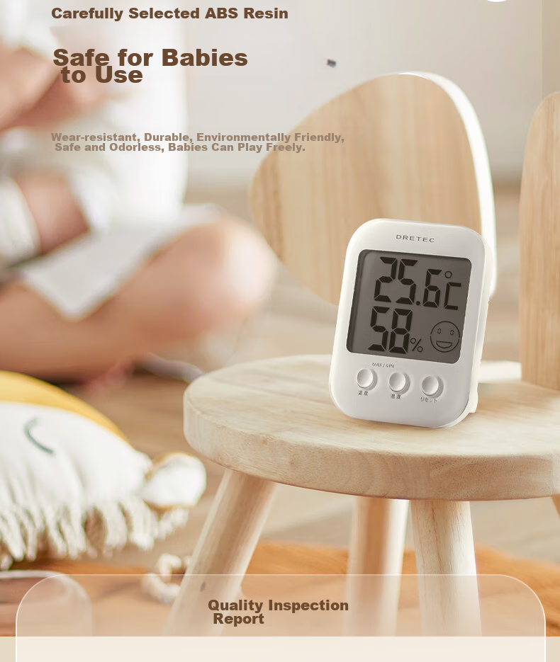 Dorico Japanese Electronic Hygrometer Thermometer with Backlight High-Precision Humidity and Temperature Monitor for Baby Room with Time Display 14