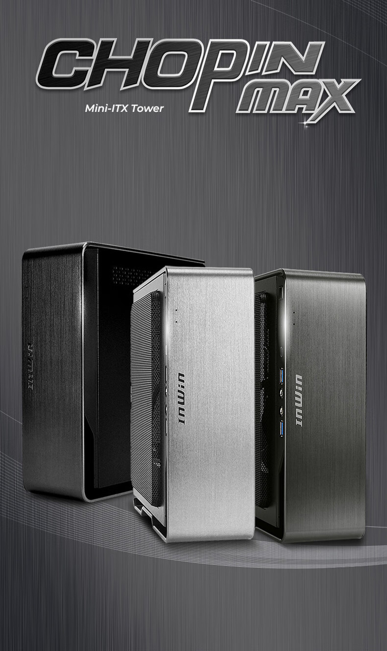 IN WIN Chopin MAX Silver ITX Computer Case (Supports ITX Motherboard / 54mm Cooler Height Limit / Includes 200W Gold Power Supply / Supports 20Gbps Type-C) 2