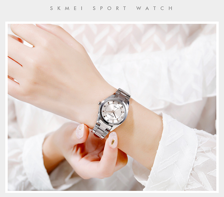 Skmei Fashionable, Unique, Light Luxury High-End Calendar National Watch Quartz Wristwatch Mechanical Style Women's Birthday Gift 7070 17