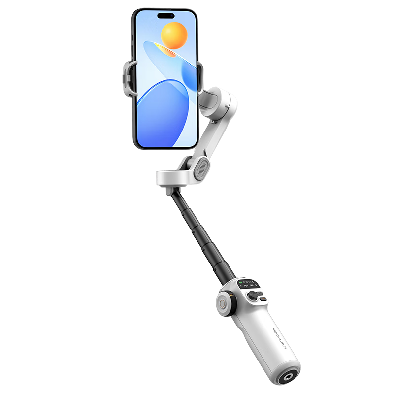 Aochuan X2 Smartphone Stabilizer, Three-Axis Handheld Gimbal, Anti-Shake, Face Tracking, Live Streaming, Filming, Dance, Travel, Vlog, Selfie Stick, Multifunctional White Set