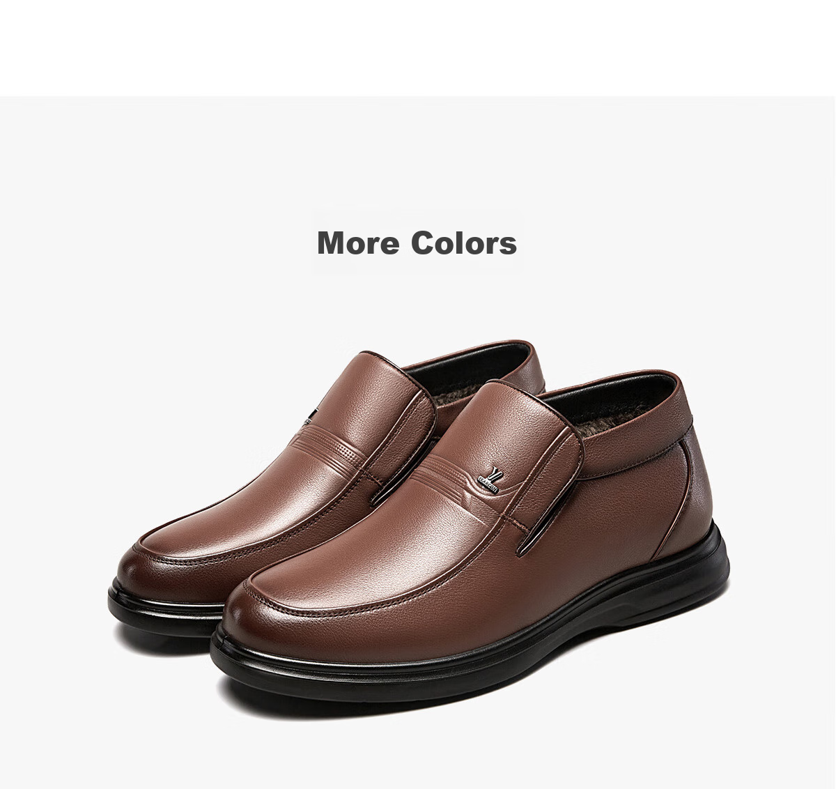 Yierkang Men's Shoes, Business Casual Shoes, Fleece-Lined Warm Dad Shoes, High-Top Cotton Shoes, Leather Shoes for Men, 59783W Black, Size 39 16