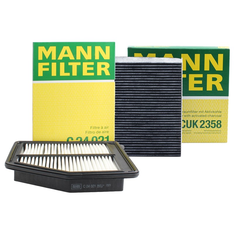 MANNFILTER Filter Set, Air Filter, Activated Carbon Filter Element, for Honda Civic 1.8L/2.0L/Acura ILX 2.0L