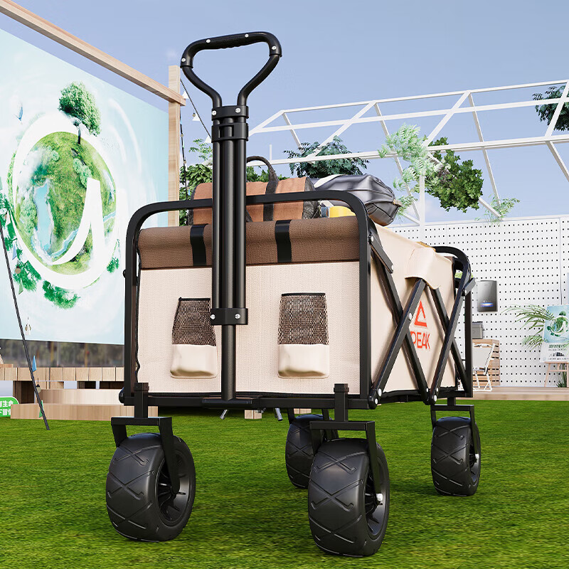 Походная тележка PEAK, складная, для кемпинга и пикника, с большими колесами 8 дюймов, грузоподъемность 150 кг