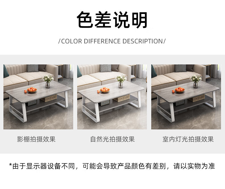 Shanshanmuyi Coffee Table for Living Room, Double-Layer Light Luxury Tea Table for Small Apartments, Modern Minimalist Small Tea Table, Multifunctional Sofa Side Table 11