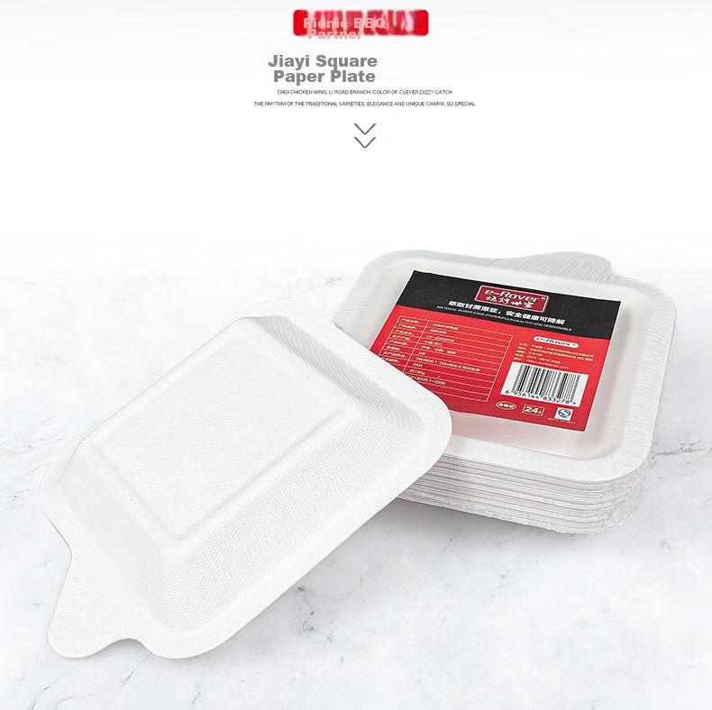E-Rover Disposable Barbecue Paper Plates, Biodegradable Cake Paper Plates, Thickened Outdoor Barbecue Bowls, Set of 24 3