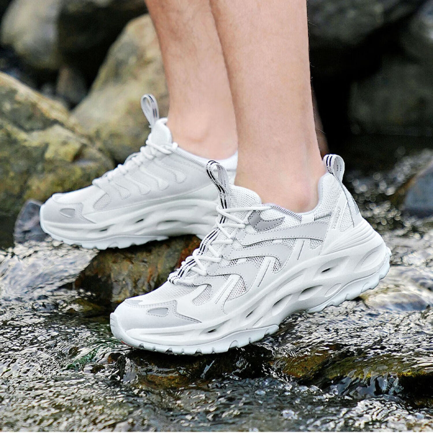 TOREAD Men's Water Shoes, Non-Slip Breathable Hiking Water Shoes, Outdoor Mountaineering Wear-Resistant Casual Sports Shoes TFEEBM81775 12