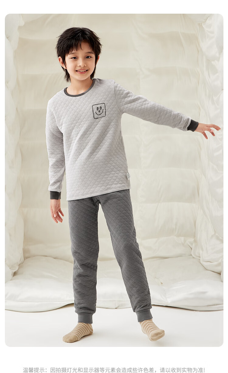 BALABALA Children's Thermal Underwear Set, Winter Thickened Padded Boys' Comfortable Autumn Clothes And Pants, Baby Base Layer Sleepwear 16