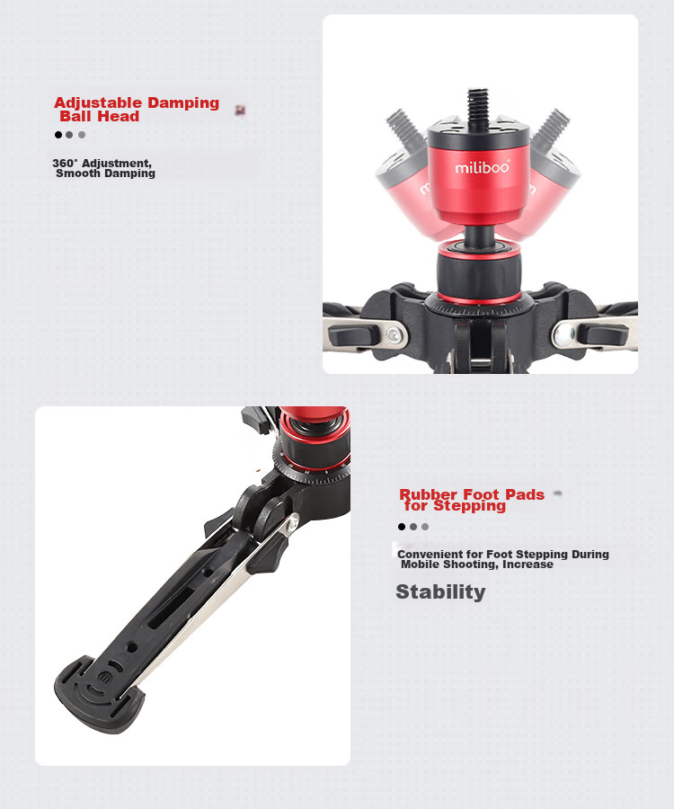 Milibo MTT705BS Third-Generation Monopod Carbon Fiber Tripod for DSLR Cameras, Professional Photography And DV Shooting with Hydraulic Head Kit 19
