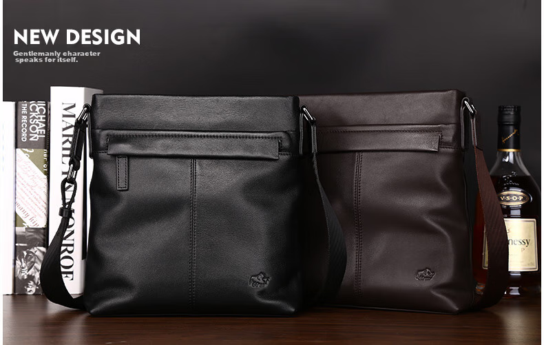 Meizhouyeniou Shoulder Bag, Men's Crossbody Bag, Casual Genuine Leather Men's Bag N2357-1B Black, Birthday Gift for Boyfriend 19