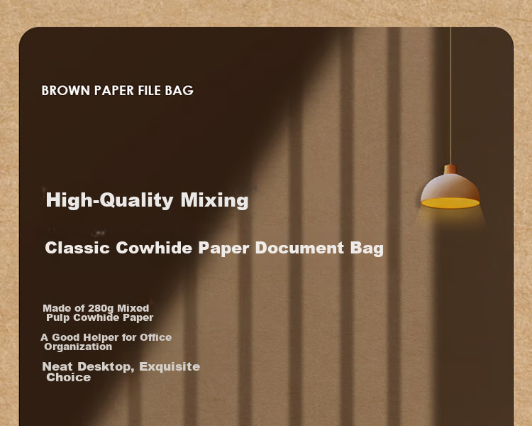Deli 10 Pieces 280g Thick Kraft Paper File Folders, Document Storage with 6cm Side Width for Bids, Contracts, And Files, Bid Document Folders for Office File Protection 64104 1