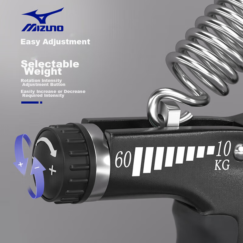 Mizuno Hand Grip Strengthener, Professional Hand Exerciser for Men And Women, Arm And Finger Strength Training, Office Electronic Counter, 2507 Black Sports Goods