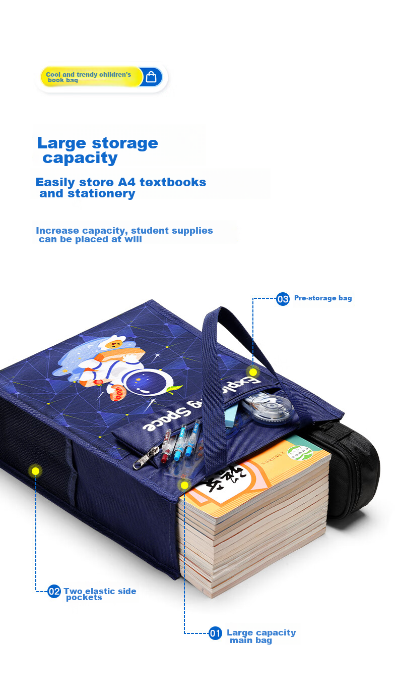 Maotaizi Transparent Mesh Tutoring Bag, Thickened Handbag with Large Capacity for Homework And Documents, Flip-Top Design, Specially for Middle School Students' Exams, Winter Vacation Tutoring Storage Bag, Subject-Specific Tutoring Pouch 6