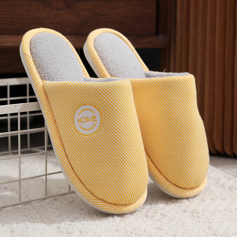 GUOLUOFEI Spring And Summer All-Season Indoor Home Slippers for Men And Women, Yellow, Size 38-39
