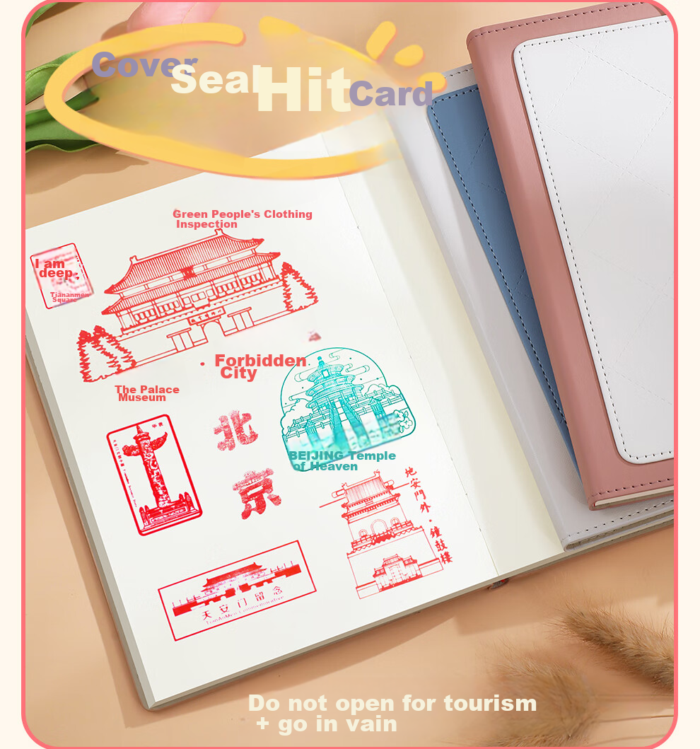 Faramon Travel Stamp Collection Book B6 Handbag Stamp Album Museum Stamp Collection Book Travel Souvenir Blank Notebook Check-In Journal Scenic Spot Visit Book Black 5