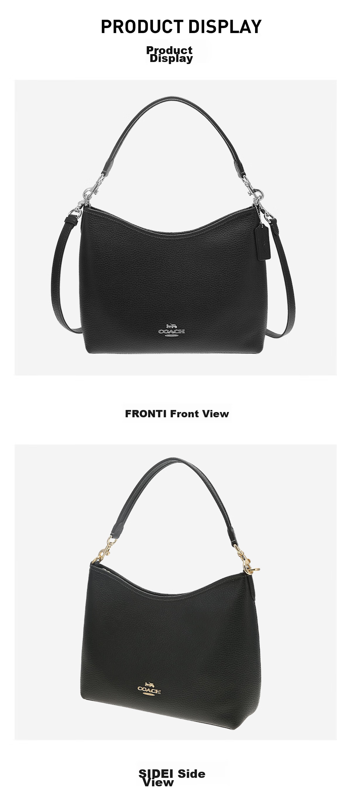 COACH [Brand Direct Supply], Women's LAUREL Handbag Shoulder Crossbody Tote Bag, Black CR148 Gift 4