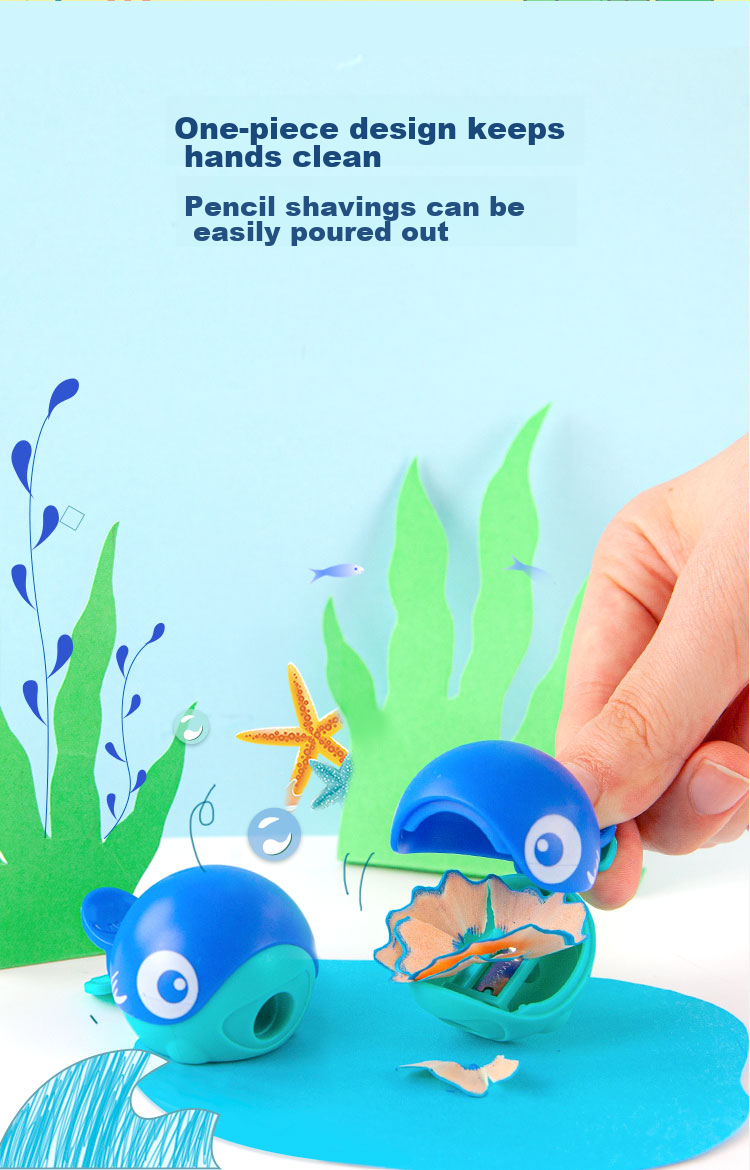 Maped [Children's Creative Gift] Big Head Pencil Sharpener Whale, Stylish Small Mini Rotary Pencil Sharpener, Manual Pencil Sharpener, 018115CH 4