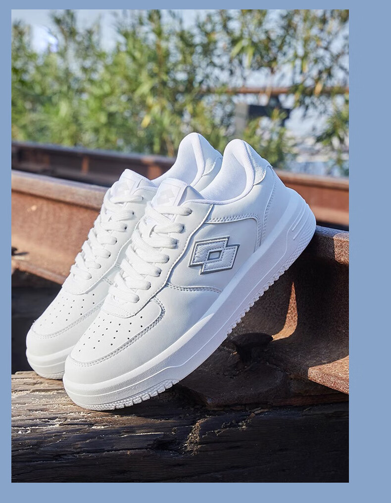 LOTTO Men's Autumn Leather Sports Sneakers Casual Student Versatile Shoes Light Oatmeal 42 7