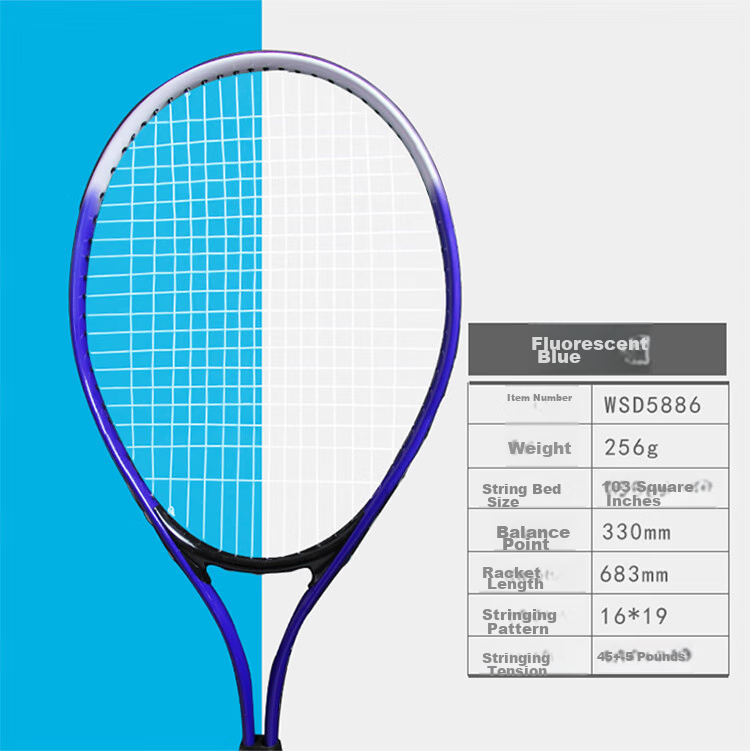 INVUI Tennis Racket for Beginners Training, Rebound Practice with String Tennis Ball, Grip Tape, Racket Case, Black 4