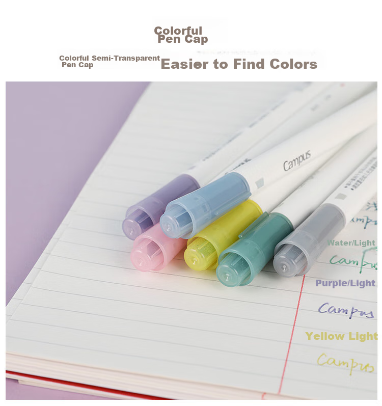 KOKUYO Campus Soft Dual-Tip Highlighter Pen for Students, Light Gray/gray, 1 Pack, WSG-PMW102M 7