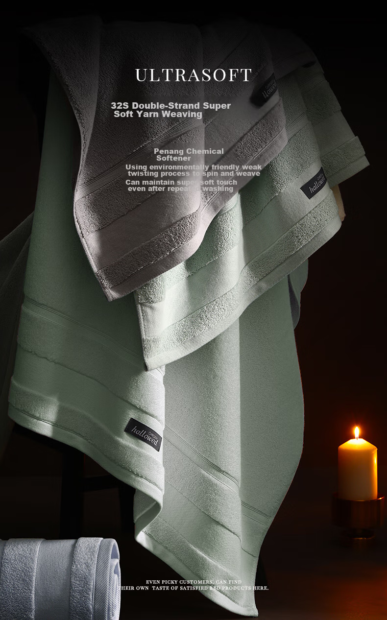 Canasin Bath Towel, 32S Pure Cotton, Ultra-Soft, Extra Large And Thick, Class A, for Adult Men And Women, Green, 150*80cm, Sports 3