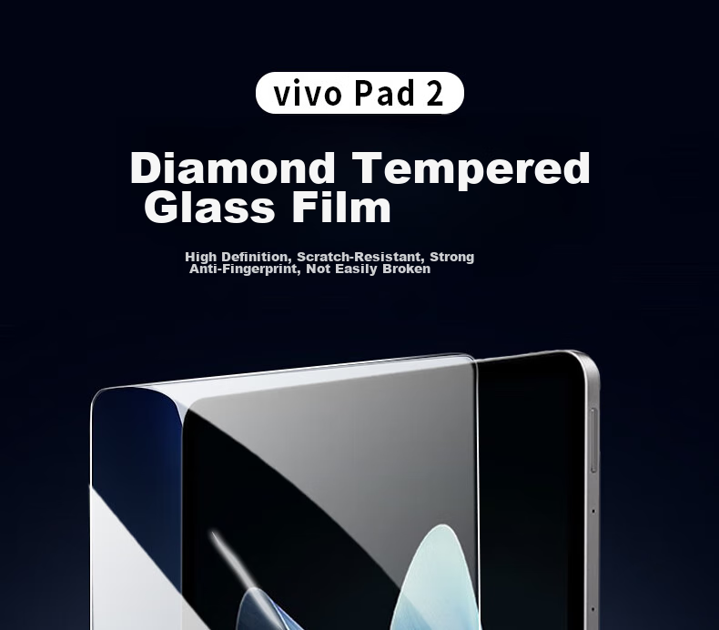 ESCASE Vivo Pad 3 Tempered Glass Screen Protector for Pad2/iQOO Pad 12.1-Inch 2023/24 Tablet Computer Film, Shatterproof, High-Definition Ultra-Thin Glass Protective Film, Transparent 1