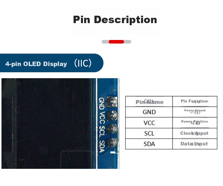 Diushitou OLED Display Module, 0.96 Inch, White, 7P Pins, 128*64 LCD Screen, SPI IIC Interface 4