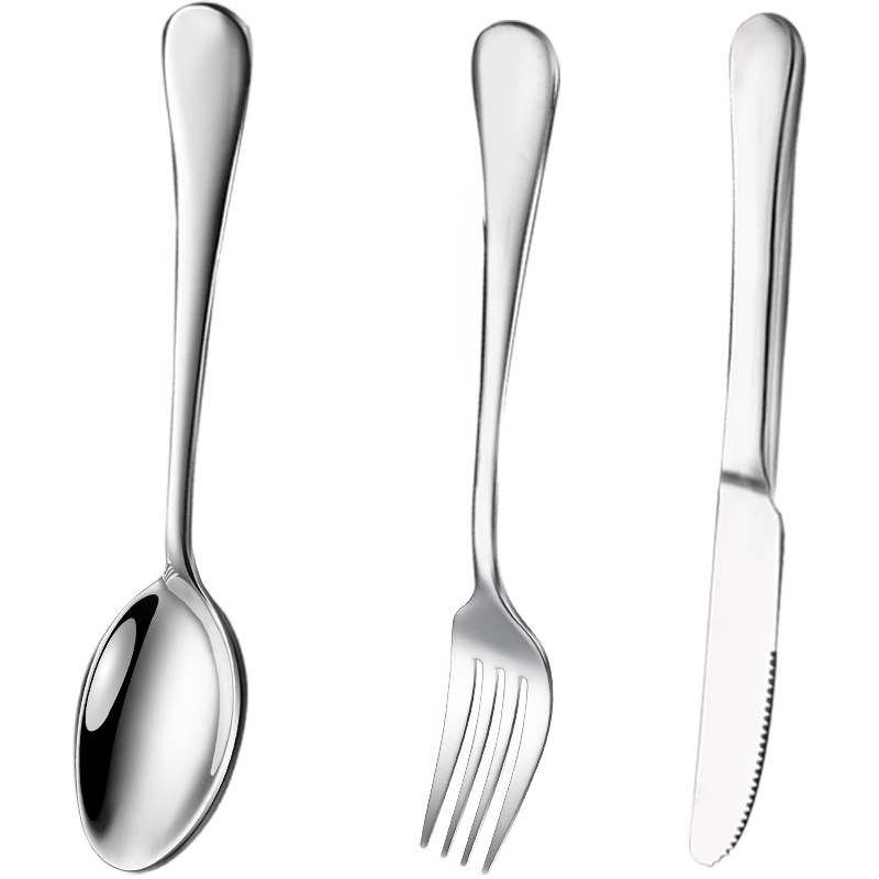 Guangyi 304 Stainless Steel Steak Knife Fork Spoon Set, Western Cutlery, Thickened And Extended Dining Utensils, Three-Piece Set GY7271