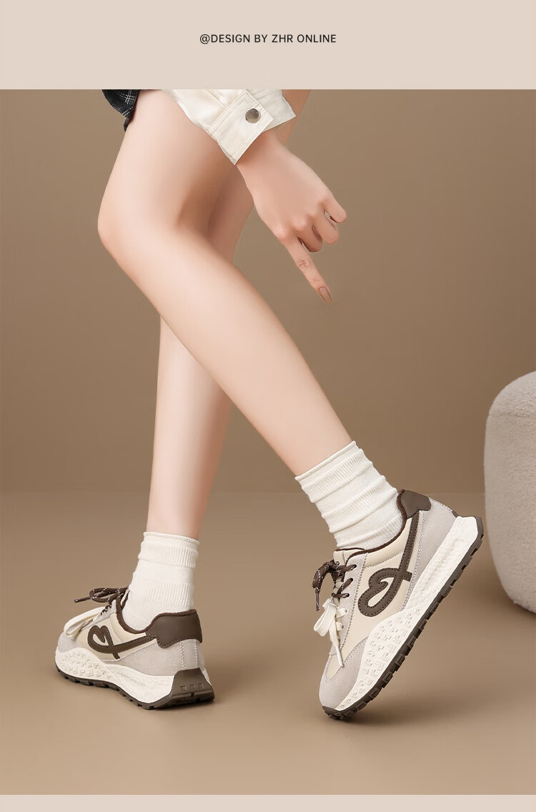 ZHR Fleece-lined German Shepherd Training Shoes Women Winter Warm Cotton Shoes Retro Versatile Thick-soled Women’s Shoes KS271A Brown Size 37 11