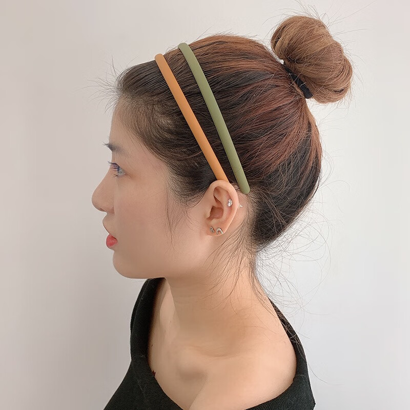 Xiangwan Headband Set of 4, Simple Thin Edge Frosted Headband, Morandi Color Non-Slip Face Washing Headband, Outdoor Headband, Mid-Autumn Festival Gift 9