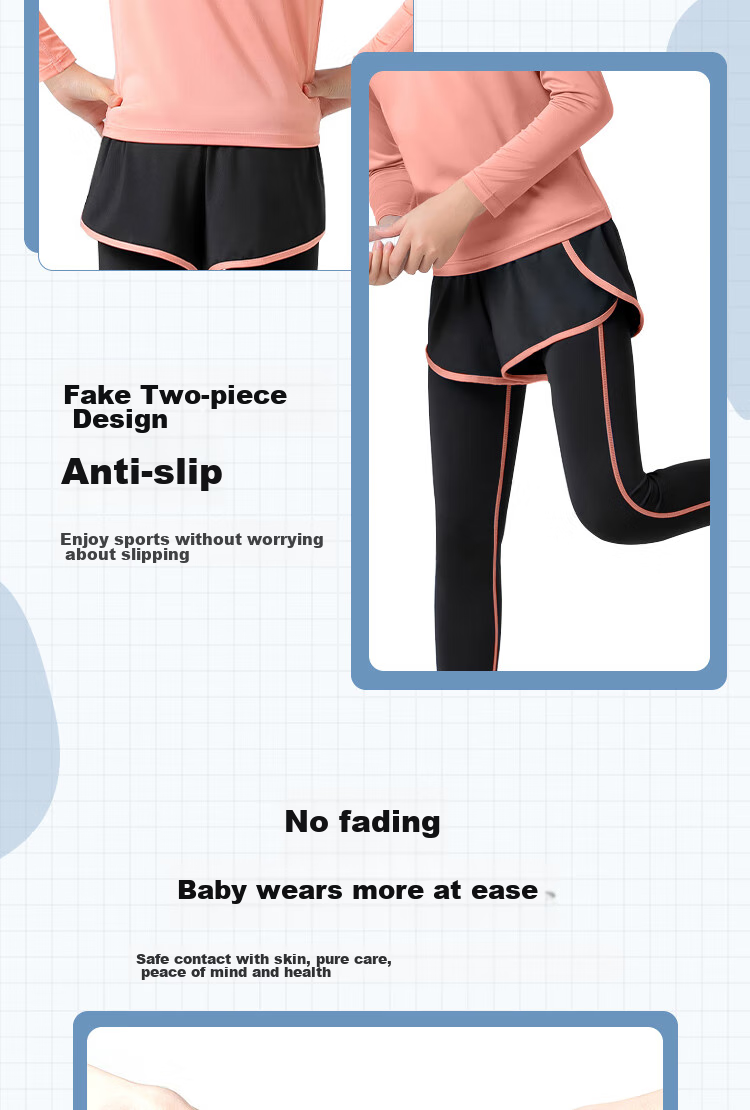 Fandimu Children's Sports Set, High-Elastic Breathable Adult Parent-Child Outfit, Running Yoga Badminton Basketball Soccer Training Clothes 7