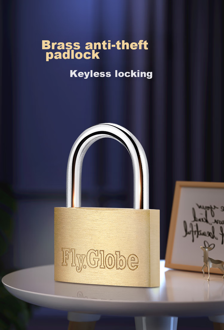 Fly.Globe Brass Padlock, Waterproof And Rust-Resistant Lock, Door Lock, Drawer Lock, Cabinet Lock, Anti-Theft Window Lock, 30MM 1
