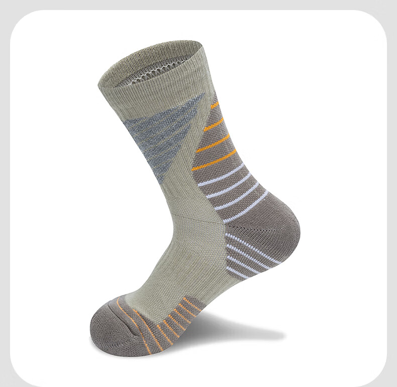 TFO 5th Generation Hiking Socks Shock Absorption Outdoor Sports Mountaineering Socks B2902414 Men's Khaki M 8