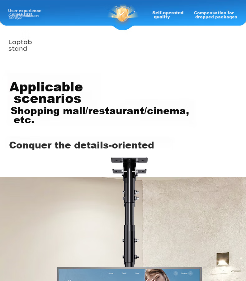 Beishi TV Mount (32-65 Inches), TV Ceiling Mount, 360° Rotation, Extendable Ceiling Bracket, TV Stand, Universal Mount for Multiple Brands 8