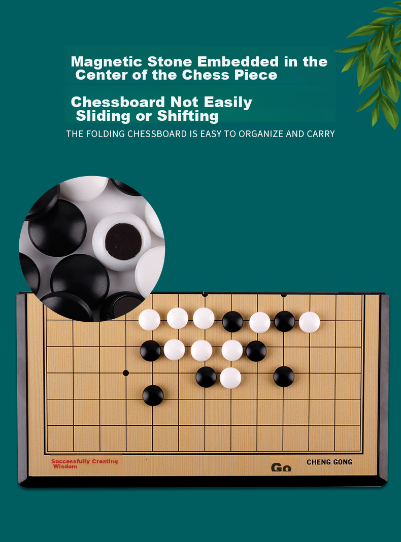 Chenggong Magnetic Go Set, Large Size, Magnetic Five-In Chess, Black And White Pieces, 361 Pieces, Portable Folding Board Toy 2