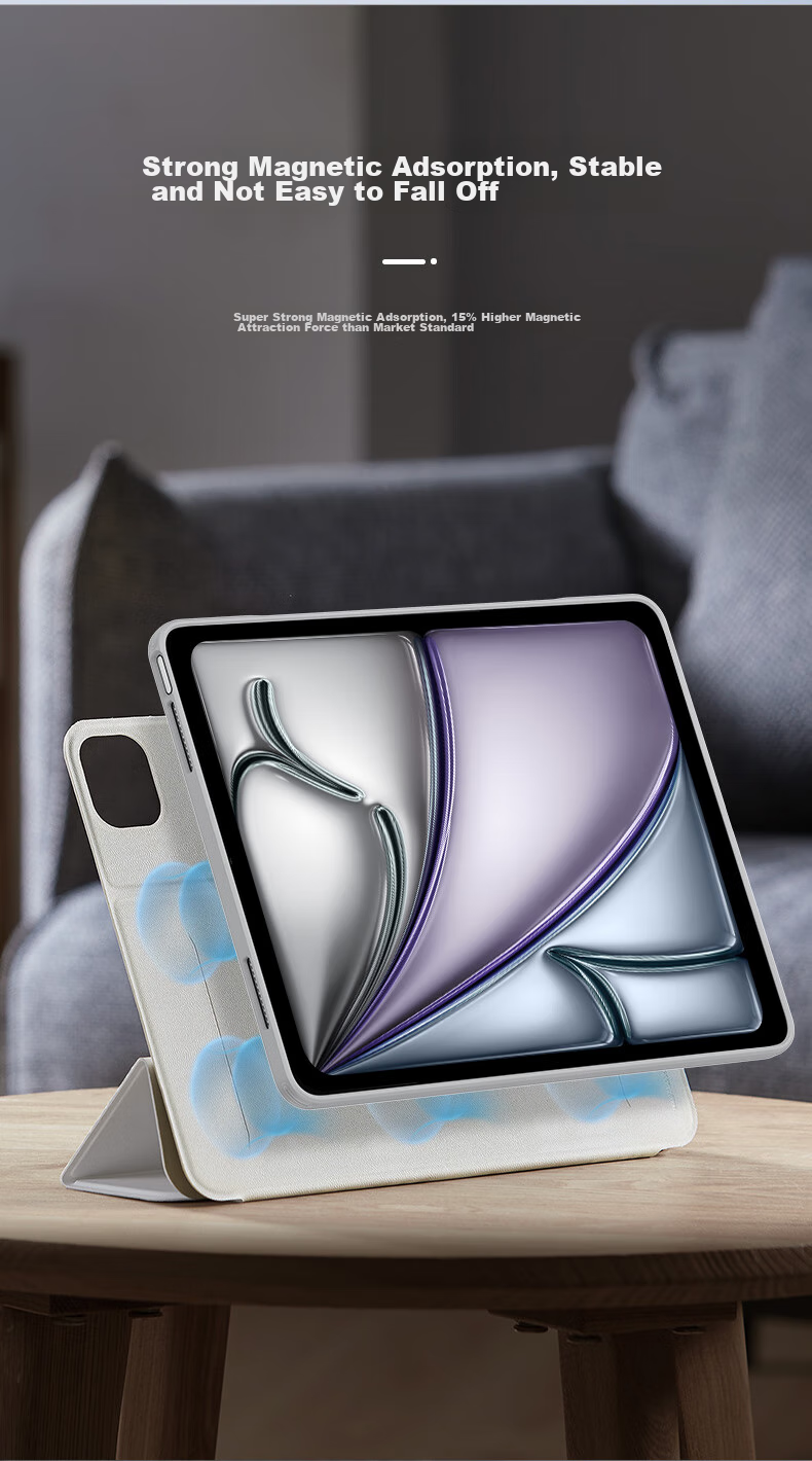 ESR Compatible with IPad Air 8/7/6/5/4 Case, 11-Inch 2026/25 [Detachable Magnetic Cover], M4 Apple Tablet 10.9 Full Protection Shockproof Stand White 4