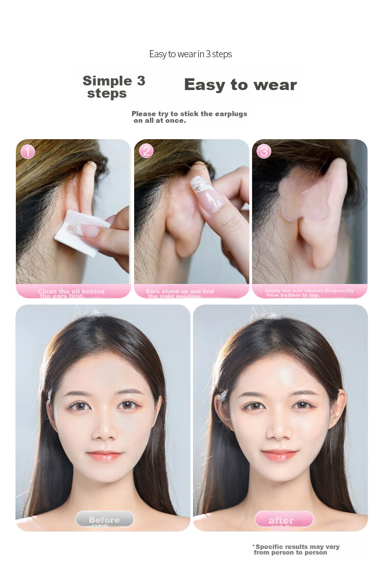 UPLUS Fairy Ear Stickers Butterfly Style 40 Pieces Newly Upgraded Strong Support Wind-Seeking Ear Stand Invisible Waterproof Shaping 6