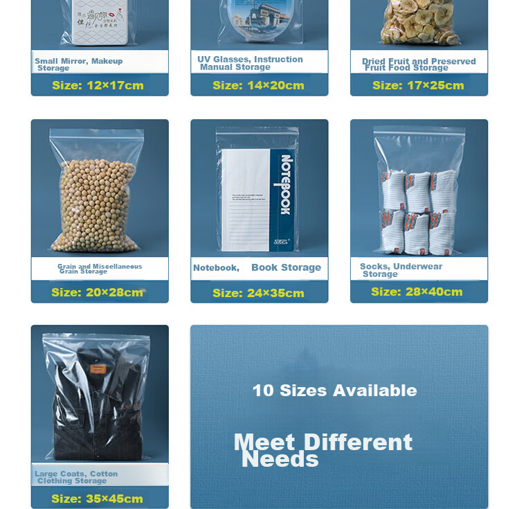 Meiji Food-Grade Sealed Bags, Medium Size, Tea Cake Compact Bags, Disposable Food Sealing Bags, 20cm×18cm×20 Pieces 3