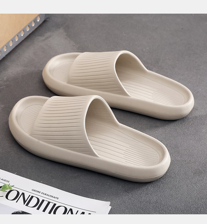 GUOLUOFEI Home Slippers for Men And Women, Summer Non-Slip Thick-Soled Couple Bathroom Shower Sandals, Blue-Gray, Size 44-45 3