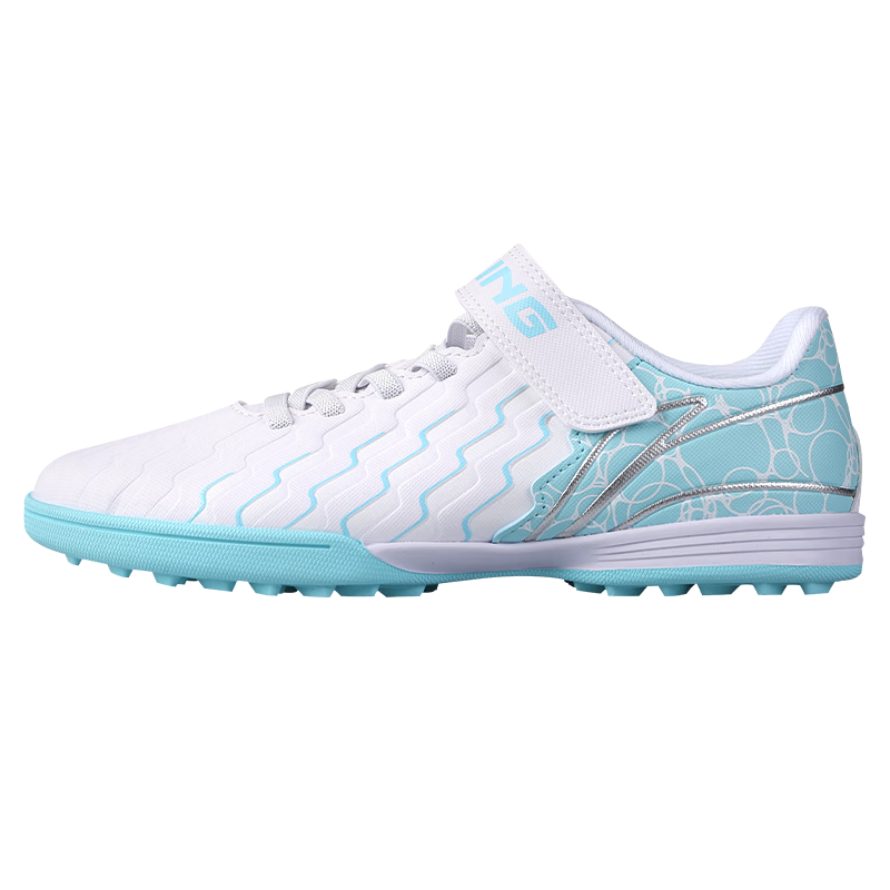 Li-Ning Children's Soccer Shoes TF Turf Studs for Ages 6-12 Elementary School Students, Big Kids, Velcro, Professional Training And Competition Football Shoes for Boys And Girls, Size 31