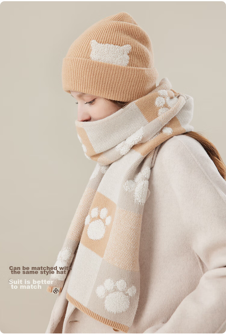 JIUMU Pure Wool Scarf for Women, Autumn And Winter Neck Warmer, Ladies' Warm Shawl, Gift for Women on Mid-Autumn Festival Or Birthday, Gift Box Packaging 6