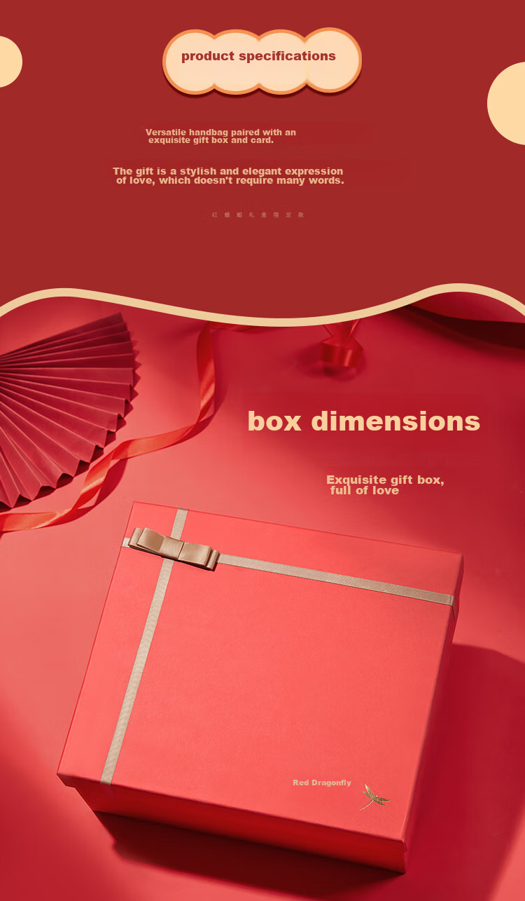 RED DRAGONFLY 2026 New Women's Handbag, Cowhide Crossbody And Handheld Bag, Birthday Gift Box for Wife Or Mother 2