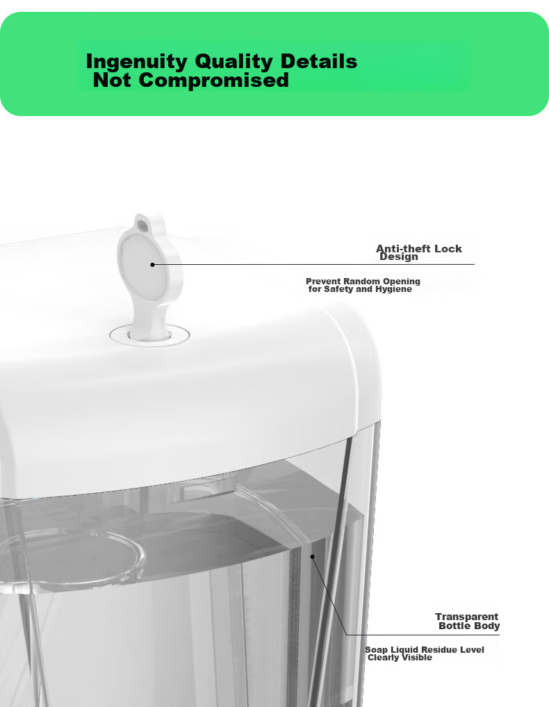 Interhasa! F9031 Automatic Soap Dispenser Wall-Mounted Hand Sanitizer Machine Bathroom Soap Dispenser Box No Drilling Required 9