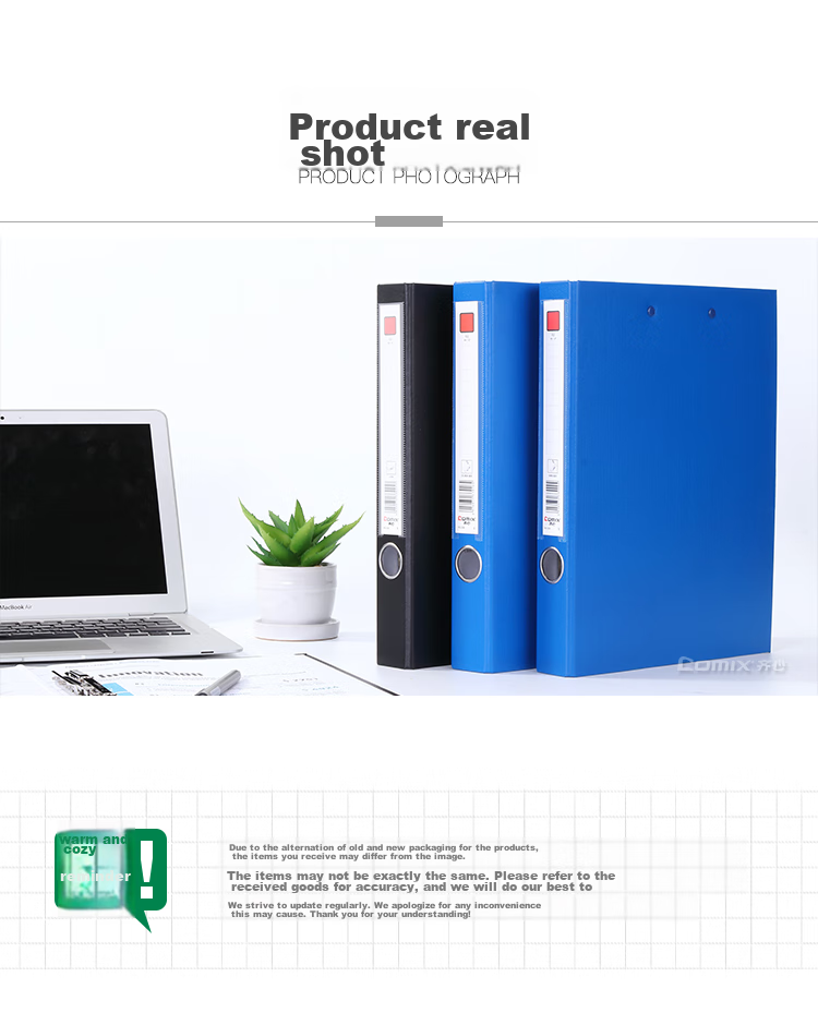 COMIX A4 Long Clip + Board Clip, Cardboard File Folder/document Folder/blue NO.333 8