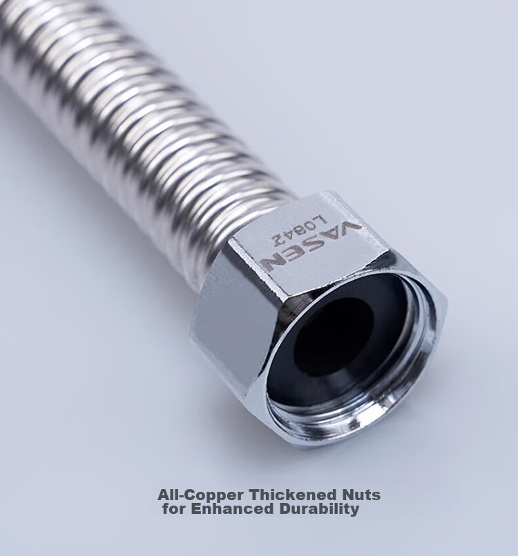 Weixing 4-Point Corrugated Pipe, 40cm, 1 Piece, Gas Water Heater, 304 Stainless Steel Flexible Hose, Cold And Hot Water Inlet And Outlet, 1204 9