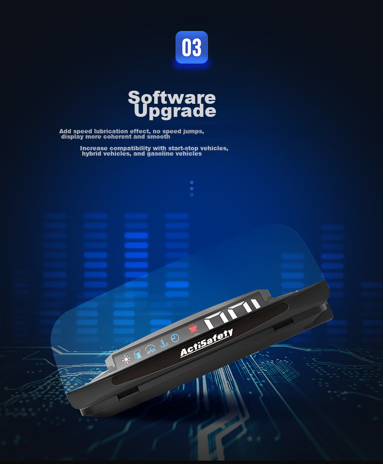 Zianpingxian (ActiSafety) H400S Blue And White HUD Head-Up Display, In-Car OBD Driving Computer, Floating Display 8