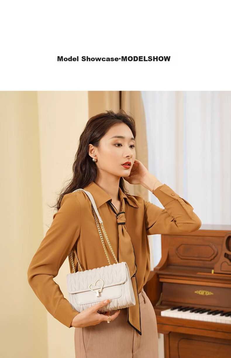 FOXER Women's Handbag, Large Capacity Chain Heart Shoulder Bag Crossbody Bag, Light Luxury Valentine's Day Gift 11